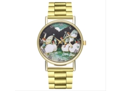 Reloj De Pareja Zhoulianfa Quartz Con Ángeles, Números Romanos Y Esfera Redonda.