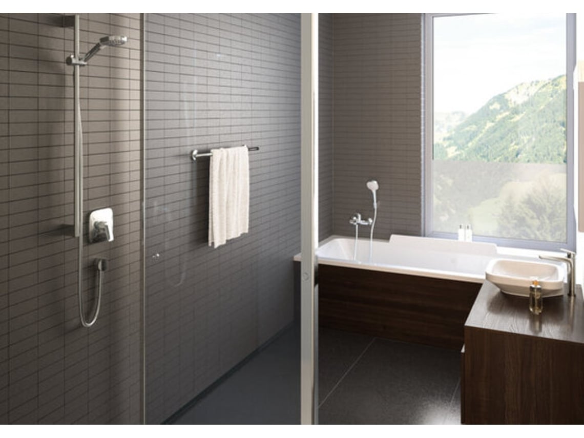 Hansgrohe Croma Select E Set De Soporte De Ducha 1jet Con Flexo De 125 Cm, 26424400, Blanco/cromo