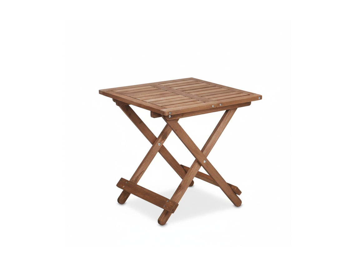 Relaxdays Mesa Plegable Madera, Mesita Auxiliar, Salón, Balcón O Terraza, Portátil, Estable, 50x50x50 Cm, Marrón Oscuro