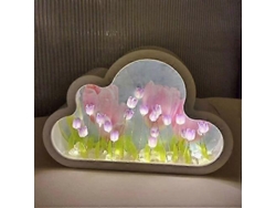 Lámpara de noche de tulipán DIY, lámpara de noche de espejo de tulipán Rosewell Cloud