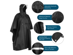 Impermeable con capucha para acampar, hacer senderismo y pescar.