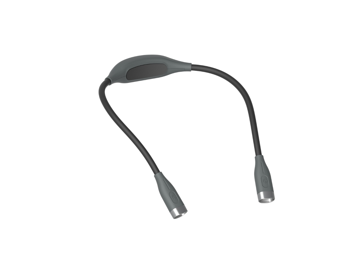 Lámpara de lectura LED portátil para el cuello, ideal para leer en la cama, 3 niveles de brillo, gris Siurn
