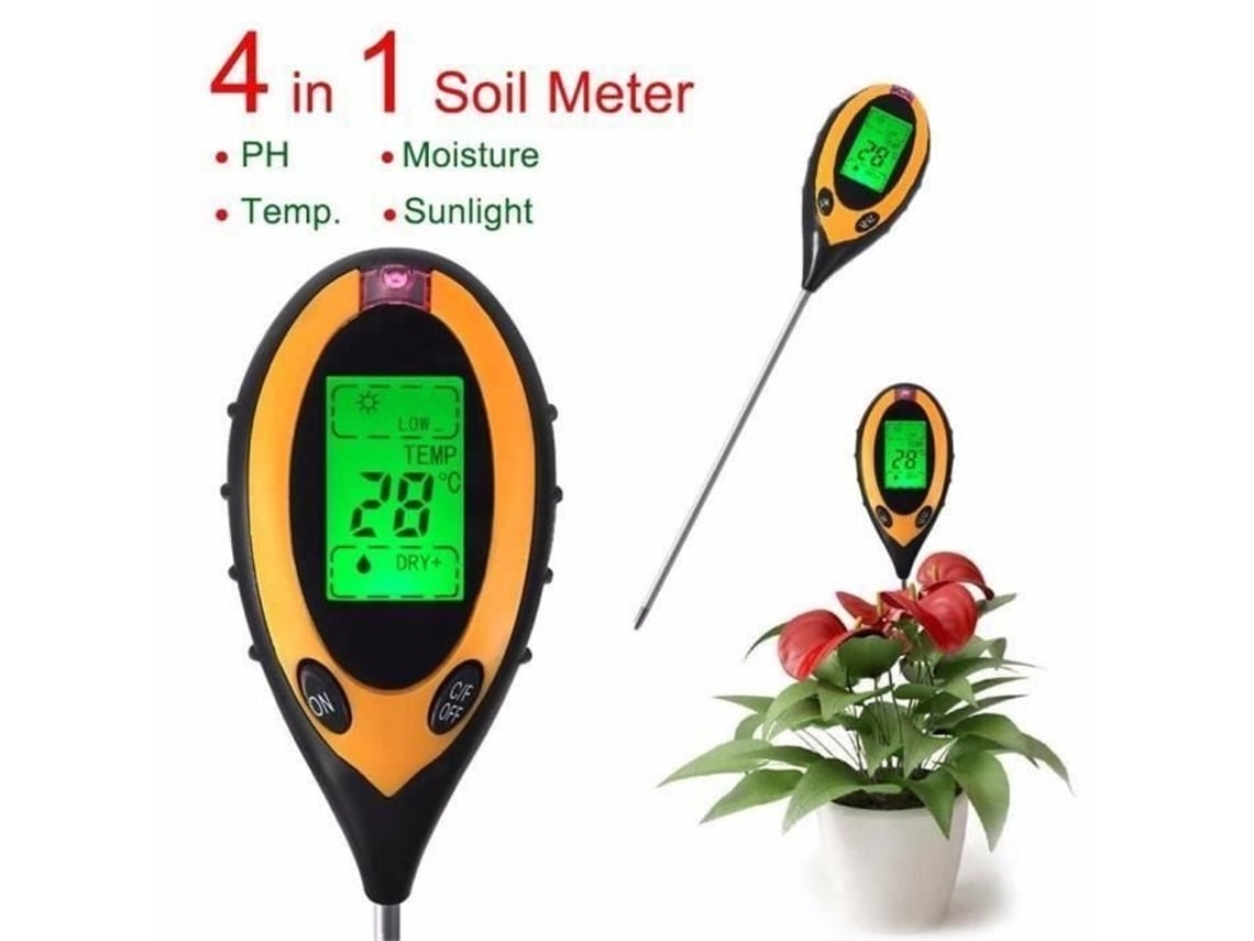Medidor De Suelo 4 En 1: Ph - Humedad - Acidez, Aplicable Al Jardín Botánico Mon1224-9-36826*