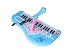 Piano de Brinquedo 37 Teclas Diferentes Efeitos Sonoros para Crianças Azul