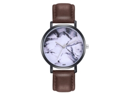 Reloj De Cuarzo De Pareja Con Correa De Cuero Pu Zhoulianfa Diseño Simple Café