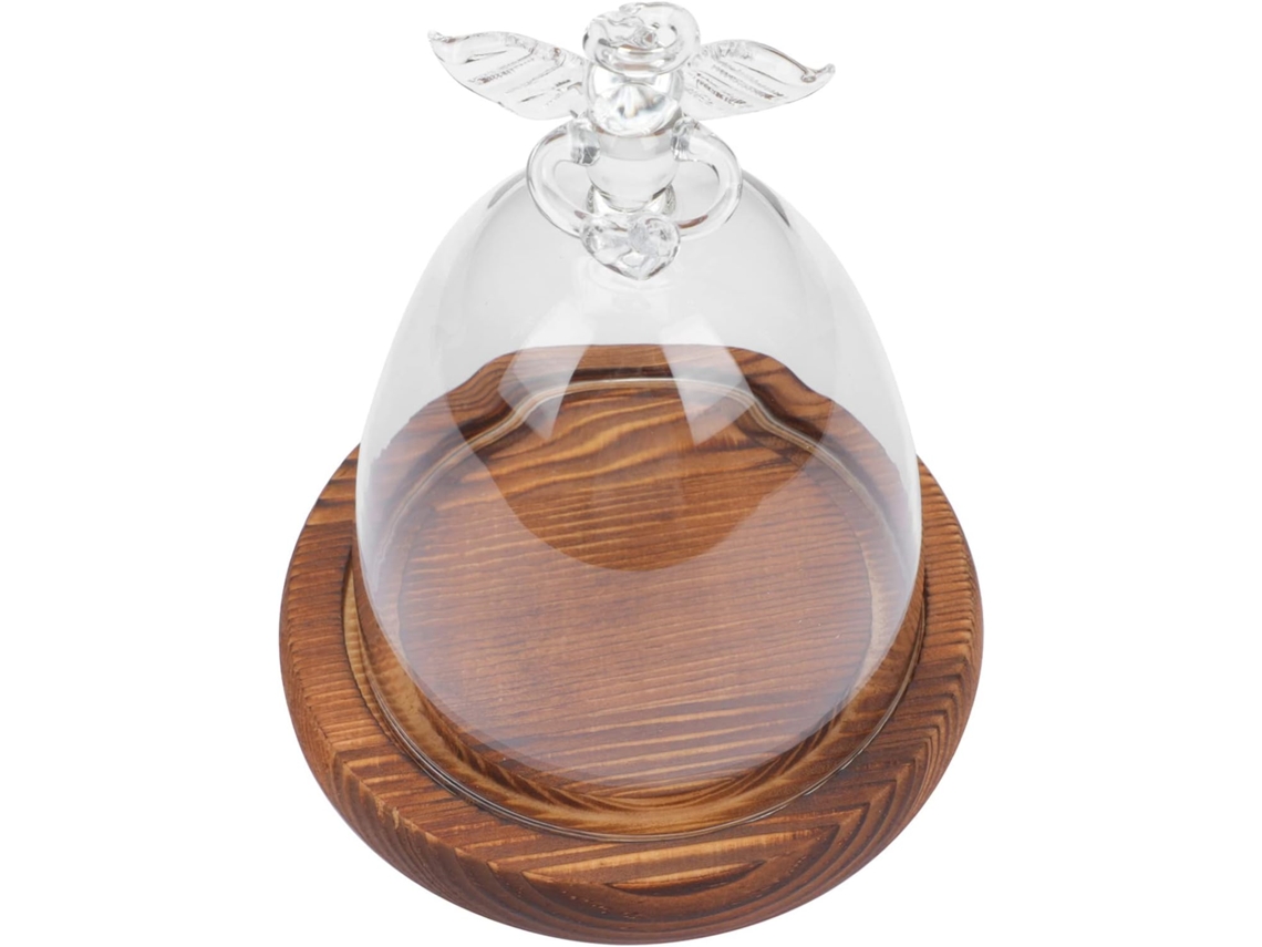 Vitrina Decorativa Con Base De Madera Y Cristal Transparente - Figuras De Paisajes Elegancia