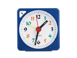 2026-reloj Despertador De Viajes Mini Con Luz Led Cuarzo, Función Snooze, Batería, Azul