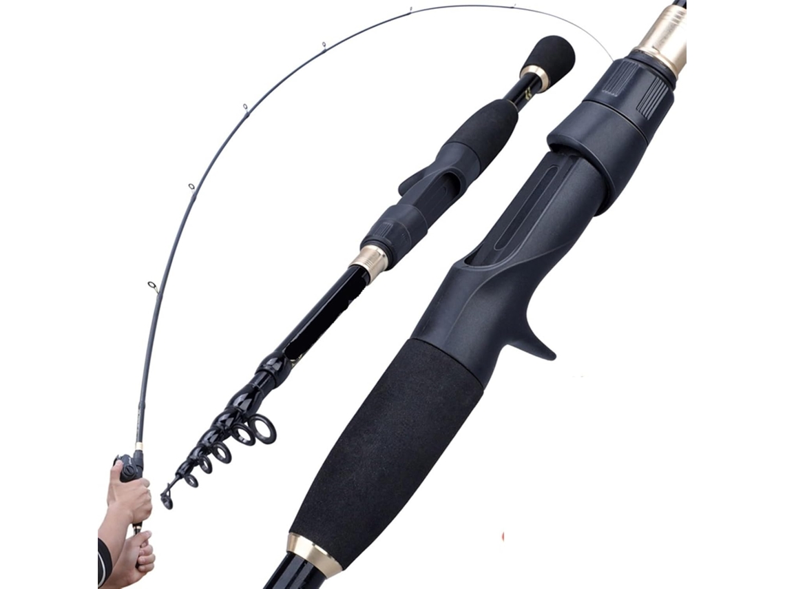 Caña De Pescar Telescópica 1,8-2,4 M, Ultraligera, Para Spinning Y Casting, Carbono., 2,4 Resistente