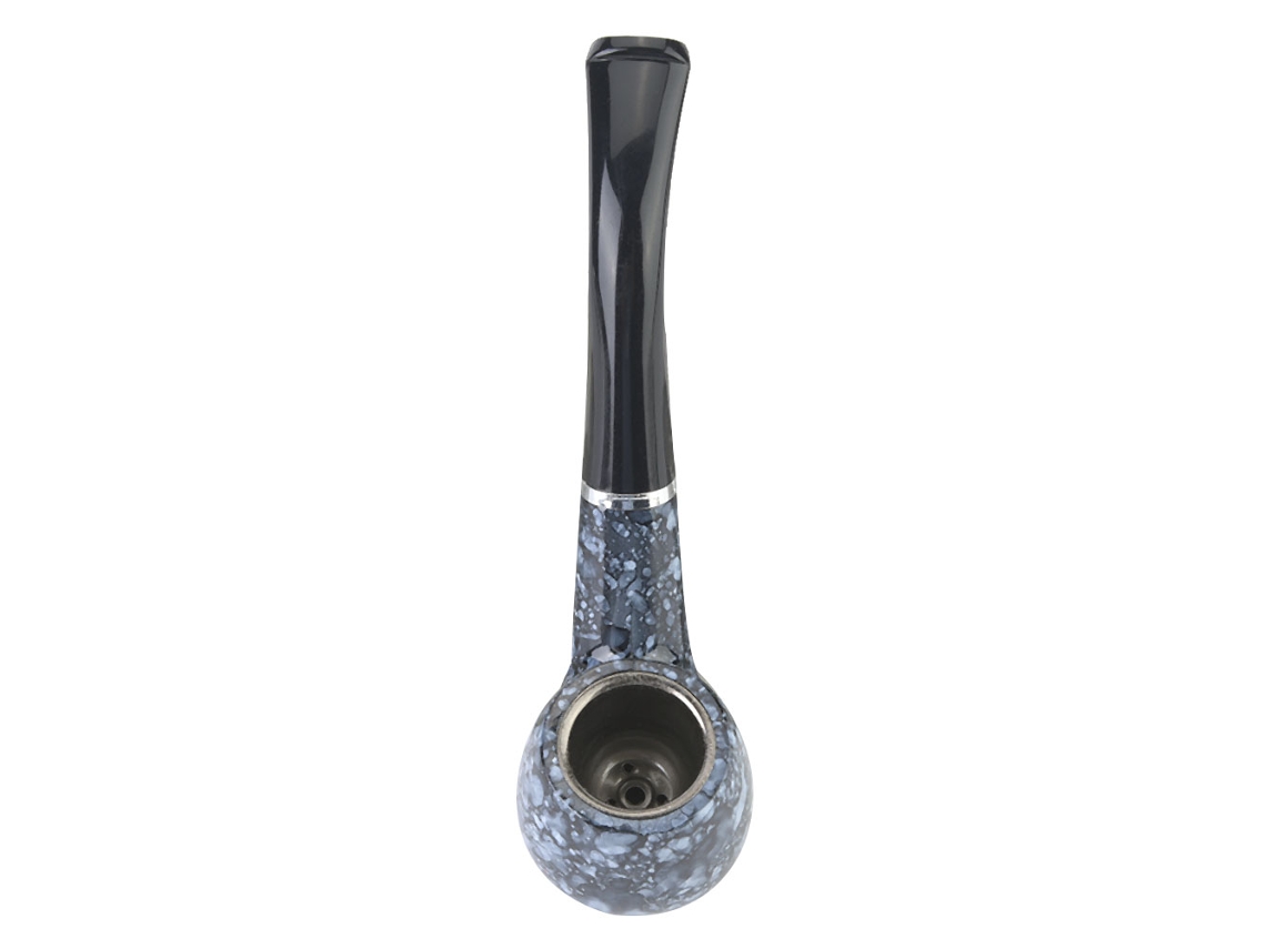 Pipa De Tabaco Redonda De Resina Con Textura Similar Al Mármol.