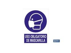 Señal poliestireno 1,5mm 210x148 uso obligatorio de mascarilla