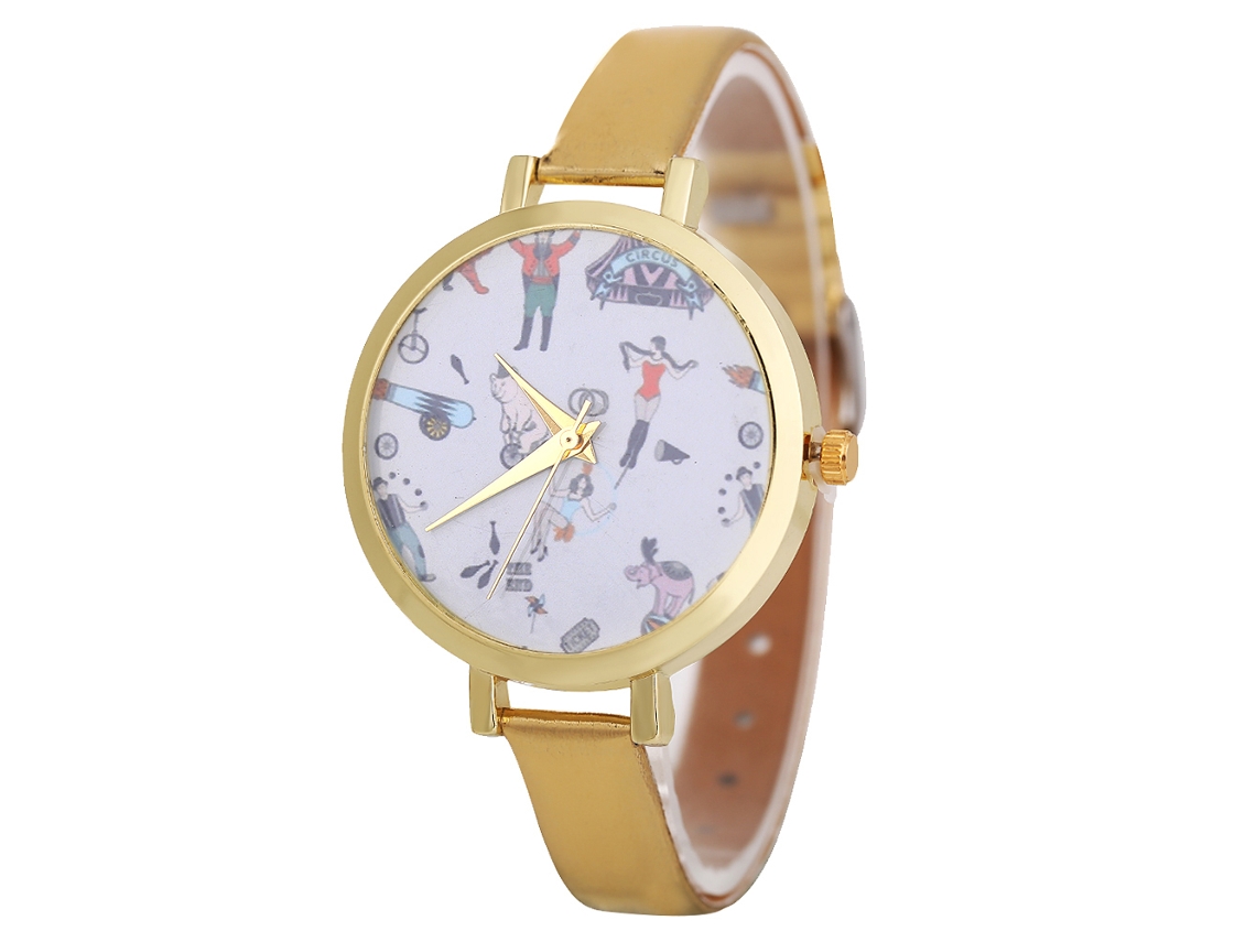 Reloj De Pulsera Analógico De Cuarzo Para Mujer Con Correa Sencilla E Informal De Pu (amarillo)