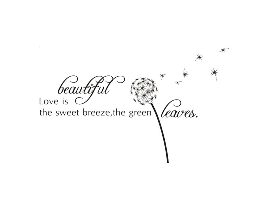 Adhesivo decorativo de pared Baok con el lema "El amor es bello" para sala de estar y dormitorio.