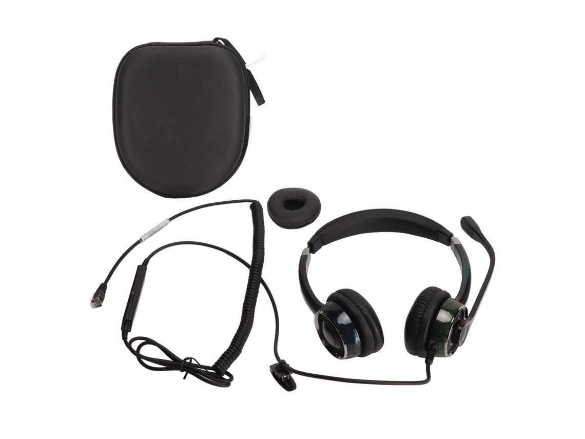 Auriculares Con Cable Para Negocios Con Cancelación De Ruido, Diseño Ergonómico Para Centros De Llamadas Y Oficinas, Con Micrófono Y Puerto Rj45.