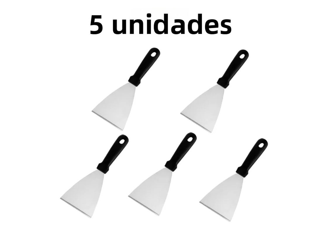 Grelha e Pá em aço inoxidável, resistentes ao calor, ideais para fazer hambúrgueres e tortillas. MDUG (tipo A, 5 peças)