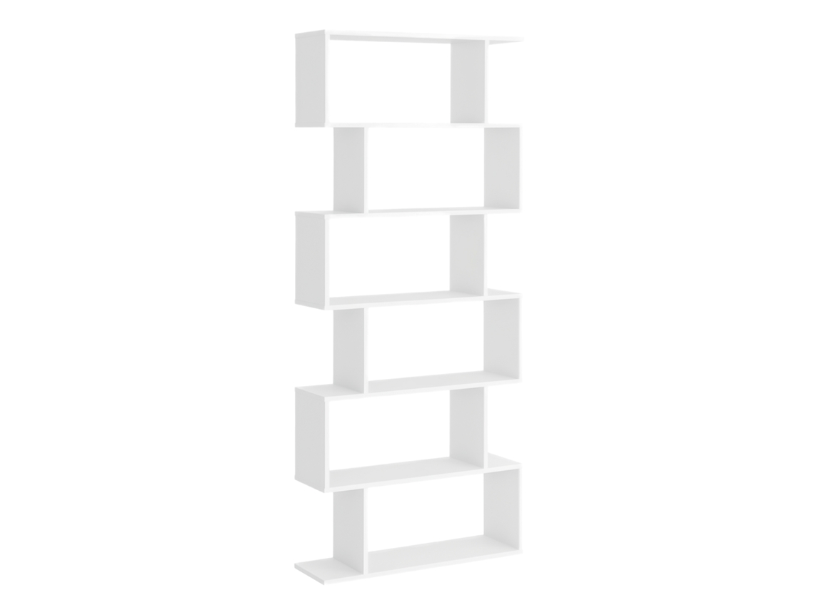 Librería Moderna Con 6 Baldas, 80x23x192 Cm, Blanca.