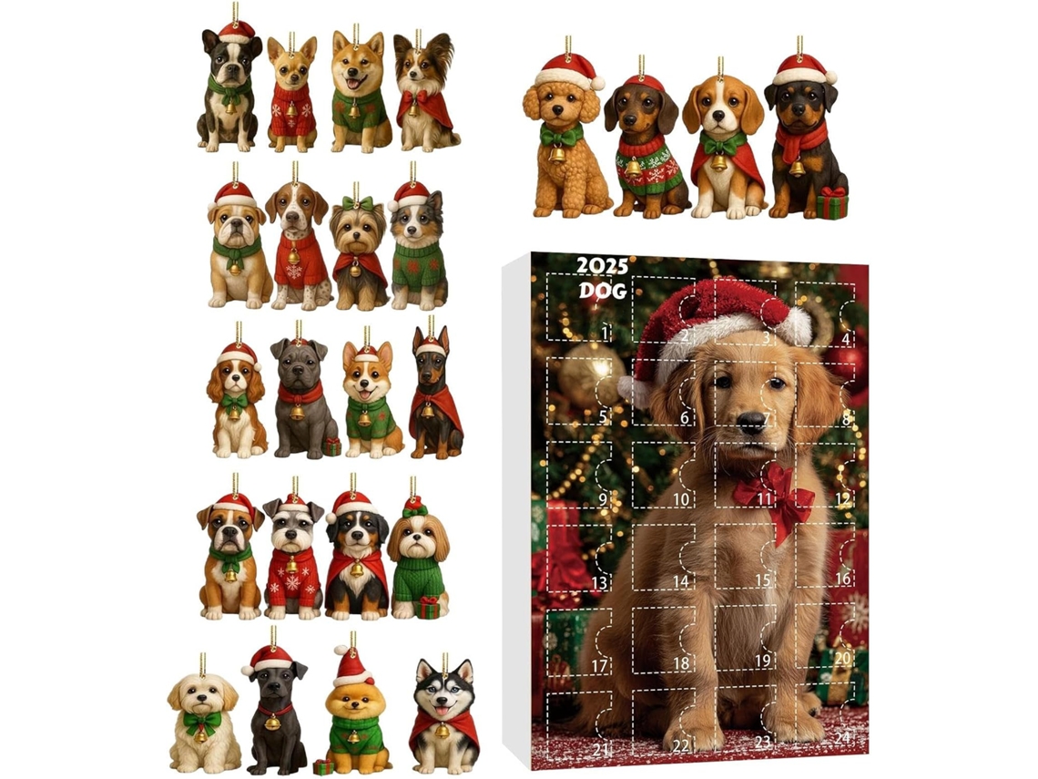 Calendario De Adviento Decorativo De Acrílico 2d Con Cuenta Regresiva De 24 Días Para Navidad