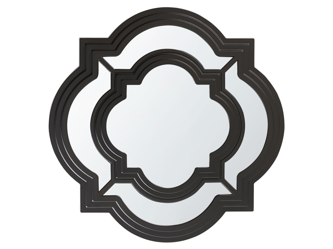 Espejo decorativo BELIANI Cobeta de Material sintético Negro 51x5x51