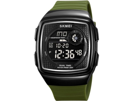 VEANXIN Reloj de pulsera impermeable con alarma digital deportiva cuadrada-Blanco