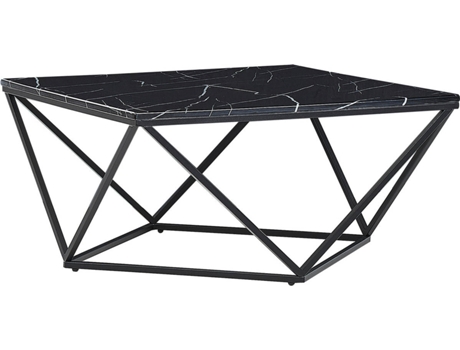 Mesa de centro efecto mármol negro 80 x 80 cm BELIANI Malibu