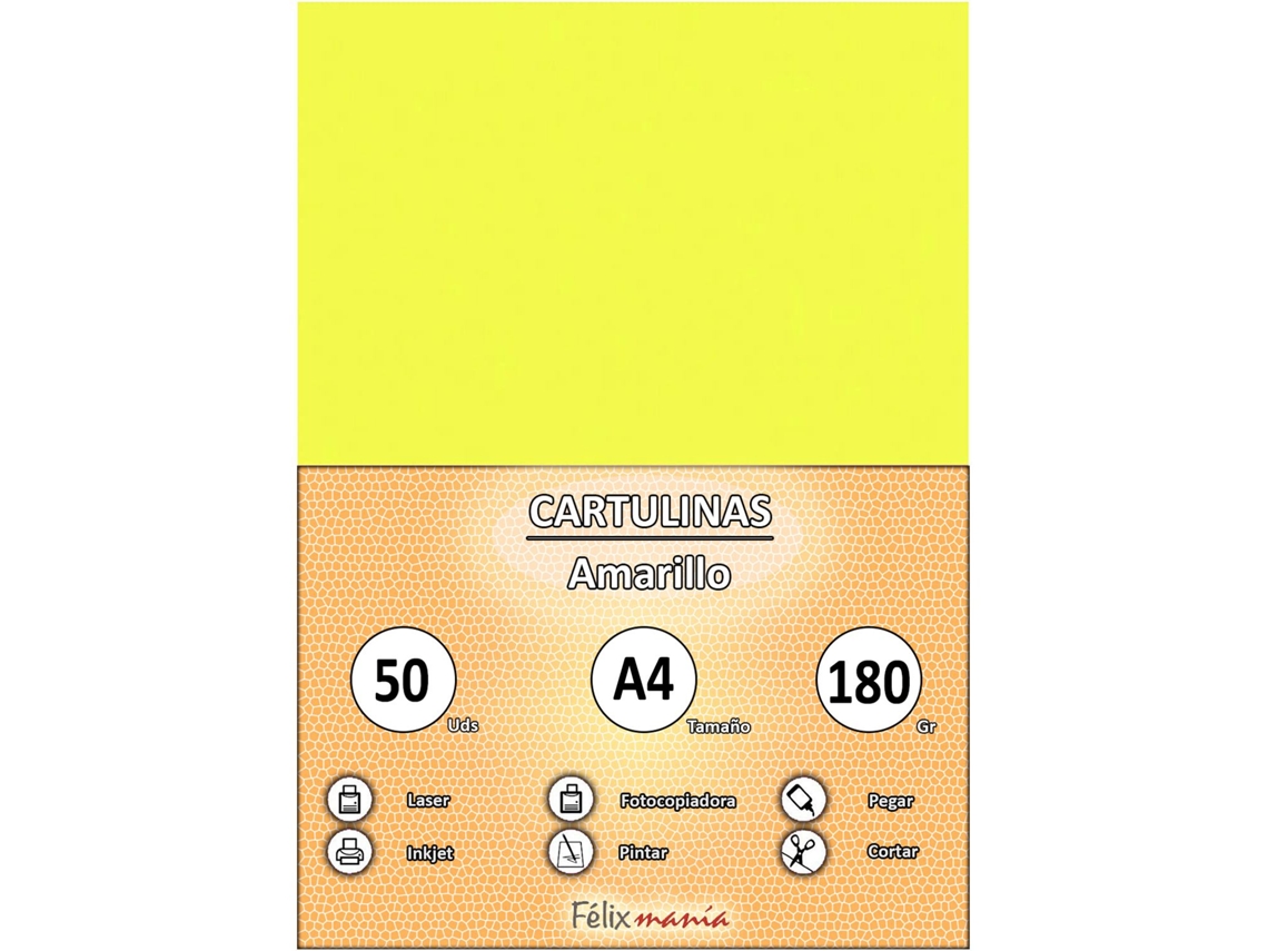 180Gr A4 Cartón Amarillo 50 Hojas