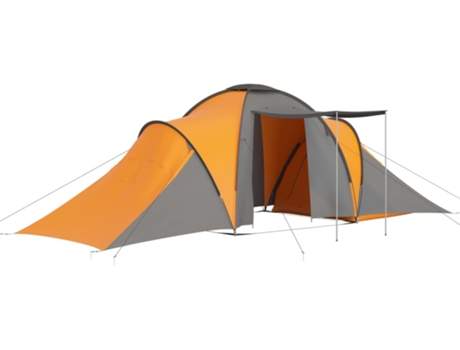 Tienda de campaña 6 personas VIDAXL tela gris y naranja