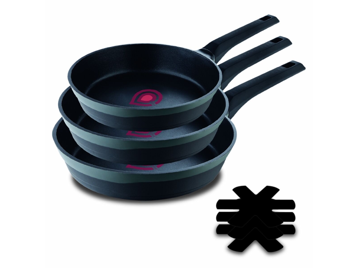 Juego de Sartenes MASTERPRO REECO MP (Negro - Aluminio - Aluminio fundido - 3 Piezas)