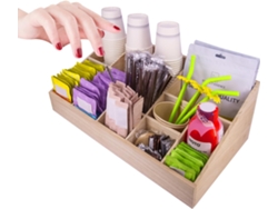 Caja De Té Con 11 Divisiones, Organizador De Escritorio Y Cocina, Madera