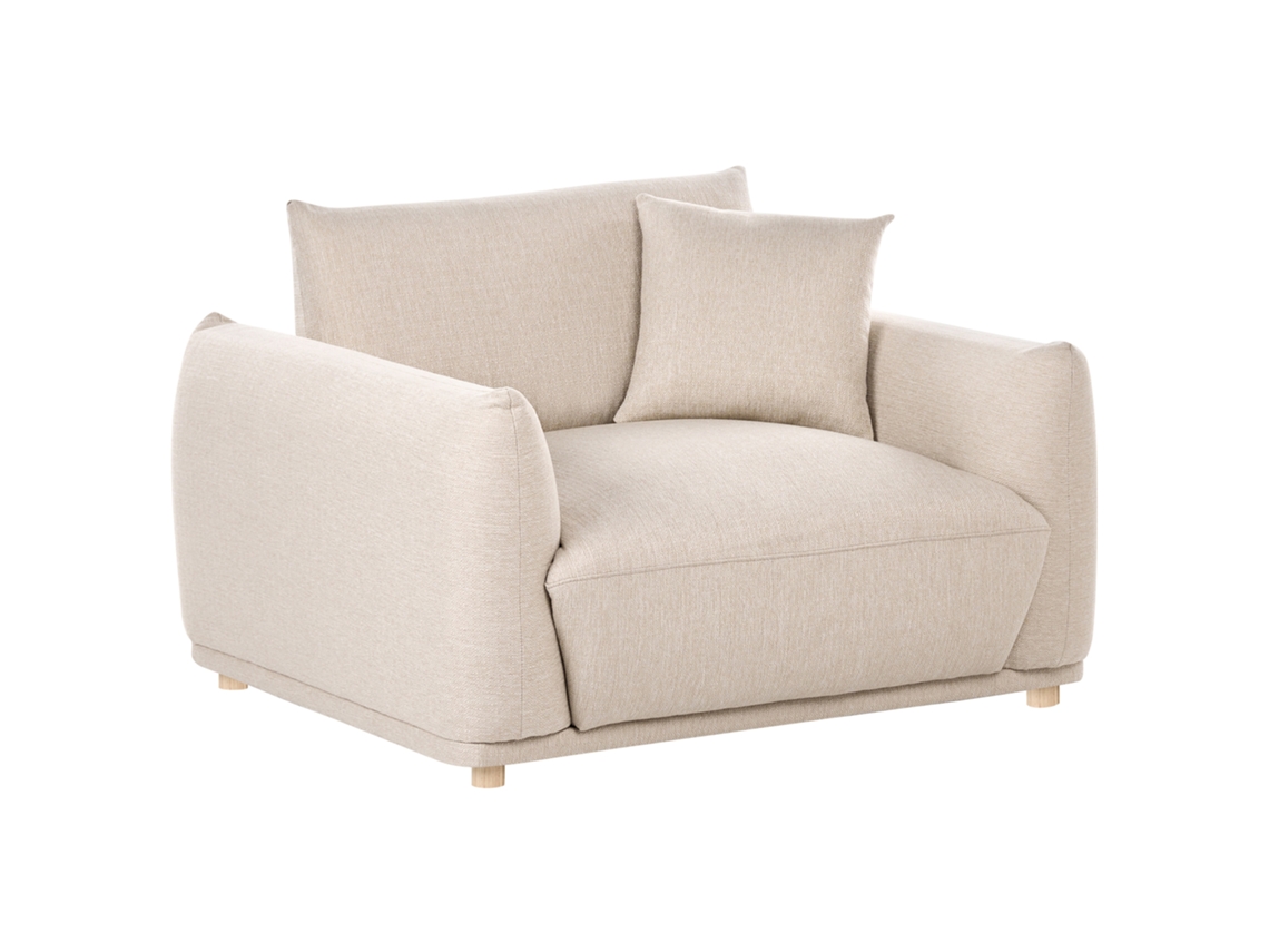 Poltrona Beliani Jubek De Tecido Creme 120x104x81