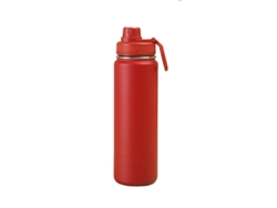 Botella deportiva térmica de 750 ml, fabricada en acero inoxidable con titanio puro, portátil, Mdug (roja)