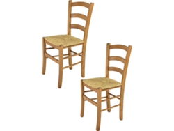 Conjunto de 2 Cadeiras T M C S Venice 320RO-169 (Castanho - 88x43x44 cm - Madeira)