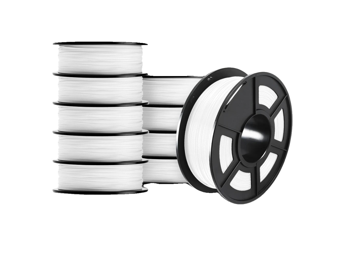Filamento para impresora 3D, ABS, excelente rendimiento, PETG blanco, 10 rollos OEM