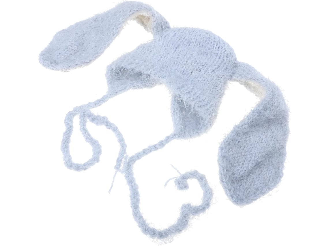 Gorro De Orelhas De Coelho Para Bebê Em Pelúcia Macia E Elastano.