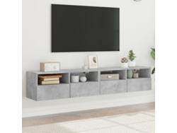 Muebles De Pared Para Tv 2 Uds | Armario Para Tv | Gabinete De Tv Madera Gris Hormigón 80x30x30 Cm