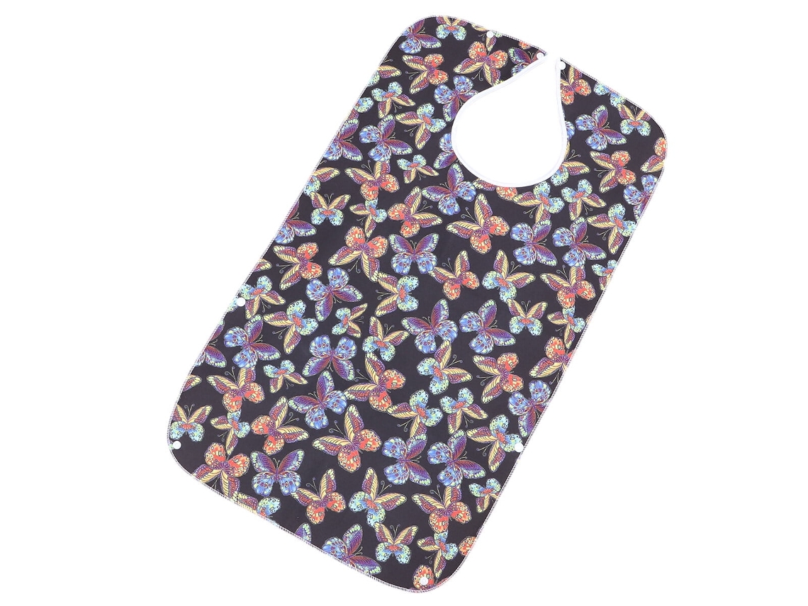 Babero Impermeable Para Adultos, Delantal Protector, Accesorio De Comedor Para Pacientes Y Personas Mayores (mariposa Negra)