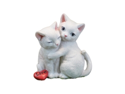Adorno De Estatua De Gato Blanco En Resina Para Jardín Y Decoración Del Hogar - Lindo