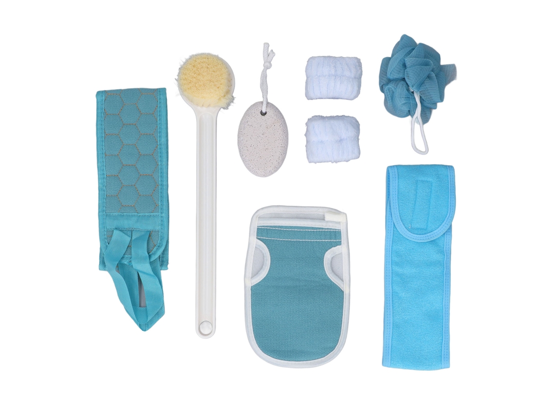 Set De Baño Y Masaje Con Esponja Exfoliante, Guante De Ducha Y Cepillo De Mango Largo Para Hogar