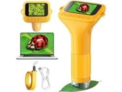Microscopio infantil, microscopio digital portátil para niños, mini microscopio de bolsillo, juguete científico para niños de 3 a 12 años (m