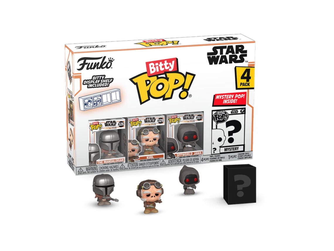 Figura Funko STAR WARS: El Mandaloriano Din Djarin Bitty Pop! Paquete de 4