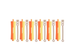 6 Piezas Rodillos De Pelo Estándar Para Rizo Con Clip Ferrules De Perma Herramienta De Peluquería Sh-8