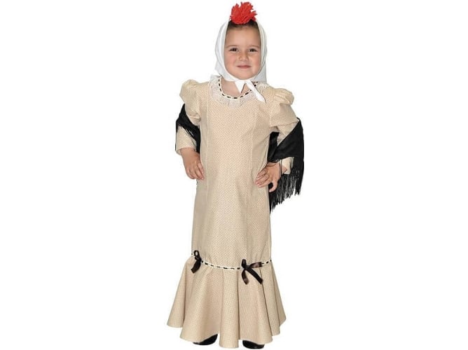 Disfraz de Niña DISFRAZZES Chulapa Beige (Talla: 7 a 9 años)