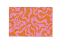 Felpudo Patrón - Rosa - Naranja - Abstracto - Moderno 90x60