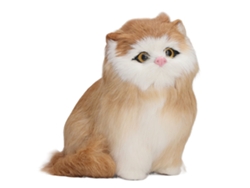 Ats-muñeco De Gatso Peludo Simulado Amarillo Cute Estatsua De Gatso Figura Decoratsiva Para Hogar Niños Adultos