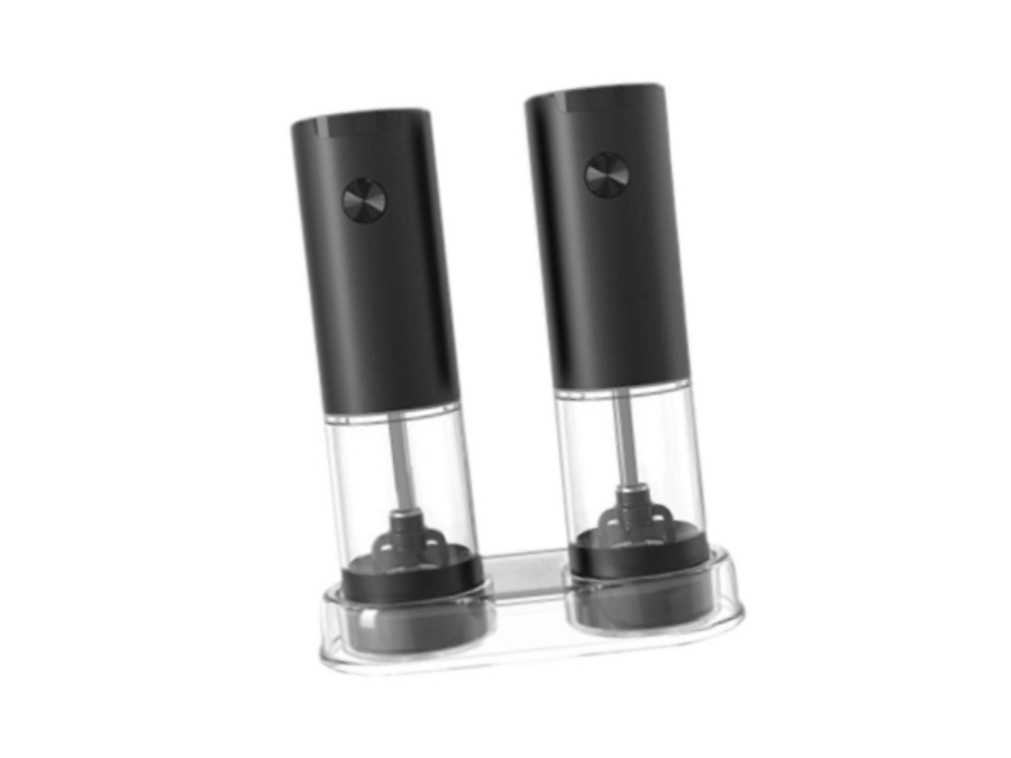 Molinillo eléctrico de sal y pimienta Rosewell para especias, ideal para la oficina, amantes del café y viajes (negro)
