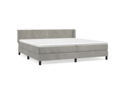 Maison Exclusive - Cama Box Spring Con Colchón Terciopelo Gris Claro 200x200 Cm