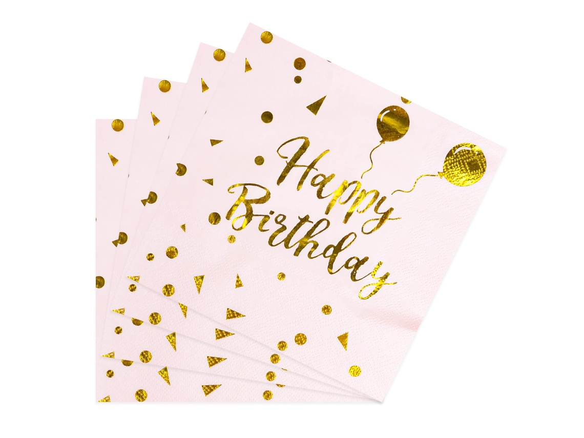 MEOIRUERY 60 Servilletas de Cumpleaños, Servilletas Happy Birthday para Fiesta, 6,5 Pulgadas, Descartables para Adultos y Niños