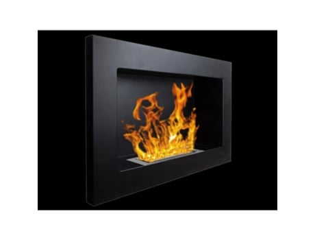 Chimenea de bioetanol de pared o empotrada Pisa Black L 65 x P 12 x H 40