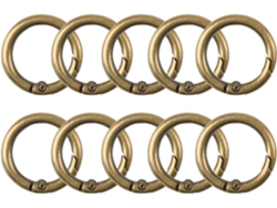 10 Ganchos Redondos De Bronce Con Resorte, De 27 Mm, Para Llaveros, Bolsos O Proyectos De Bricolaje.