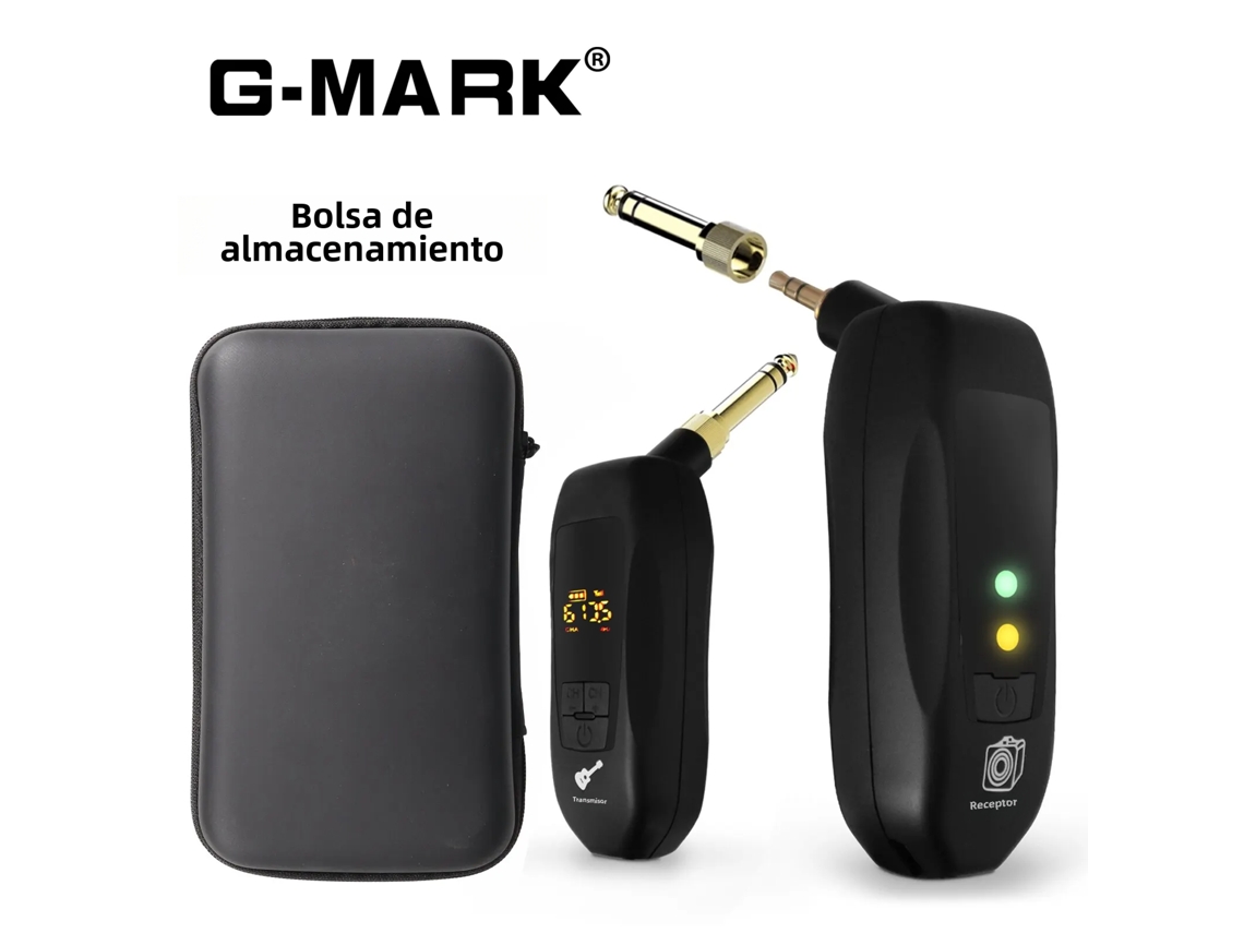 Sistema de guitarra inalámbrico, transmisor y receptor digital recargable. Mdug