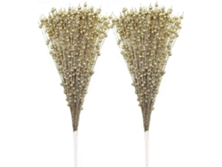 Rebe-10 Ramas De Frutos Artificiales Con Purpurina Dorada 15.7in Para Decoración Navideña