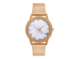 Reloj De Cuarzo Con Correa De Malla Redonda Unisex Zhoulianfa (oro Rosa)